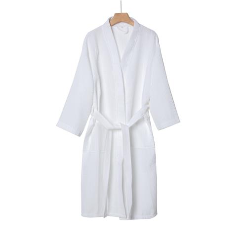 Waffle Bathrobe White