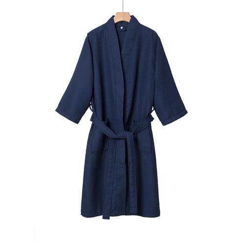 Waffle Bathrobe Navy Blue