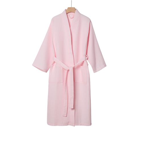 Waffle Bathrobe Light Pink