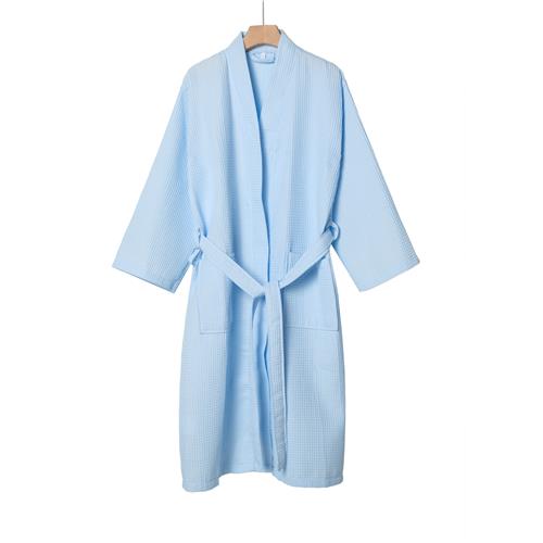 Waffle Bathrobe Light Blue