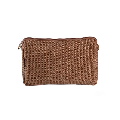 Rafia Rectangular Pouch / Brown