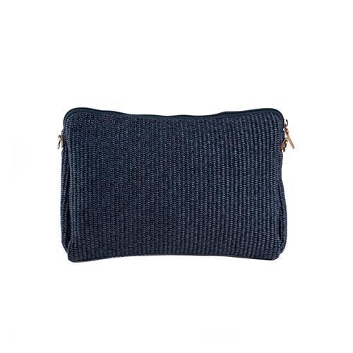 Rafia Rectangular pouch / Navy Blue