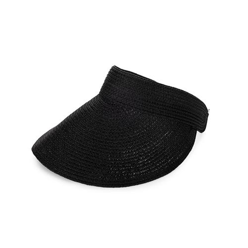 Rafia Visor Hat / Black